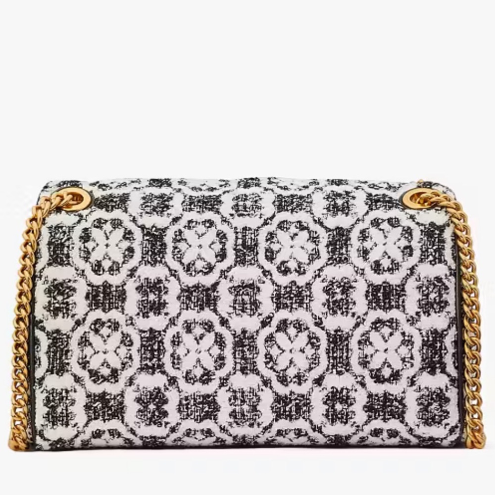 Kate Spade Tweed Evelyn Spade Flower Monogram Medium Convertible Shoulder Bag - Picture 5 of 14